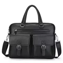 GENERICO - Maletin de cuero PU elegante ejecutivo varios compartimientos