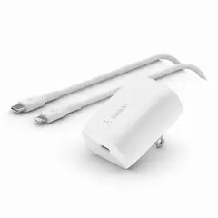 BELKIN - CARGADOR DE PARED 20 WATTS CON CABLE USB C A LIGHTNING