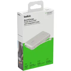 BELKIN - POWER BANK 20K CON CABLE INTEGRADO BOOSTCHARGE COLOR BLANCO 30W