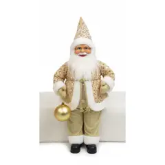 GENERICO - Muñeco Papá Noel Decorativo Dorado con Lentejuelas Navideño Elegante Navidad papanoel