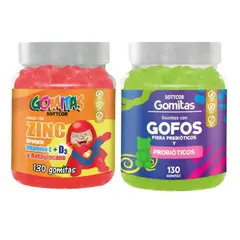 SOTTCOR LABS - PACK 2 GOMITAS ZINC OROTATE NIÑOS 130UND + GOMITAS GOFOS NIÑOS 130UND