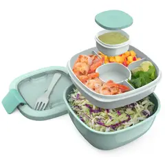 BENTGO - Lonchera para Ensalada Salad Lunch Box Agua Costera