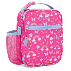 BENTGO - Porta Lonchera Tote Insulada Kids - Arcoiris y Mariposas