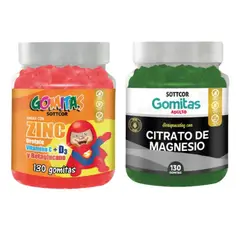 SOTTCOR LABS - PACK 2 GOMITAS ZINC OROTATE NIÑOS + GOMITAS CITRATO DE MAGNESIO