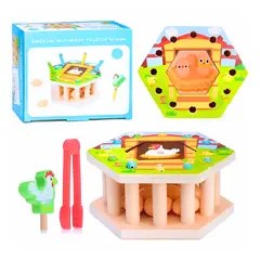 GENERICO - Juguete Didáctico de Motricidad Granja Huevos y Gusanos