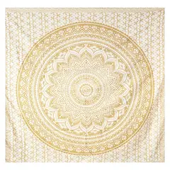 GENERICO - Mandala Manta Sábana para Playa Cocos Beige de Algodón