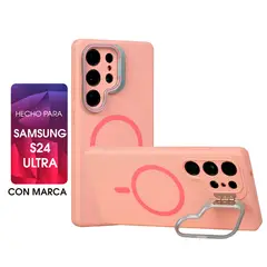 ASIA IMPORT - Silicone Case con MagSafe y Parante Para Samsung S24 Ultra Con Marca