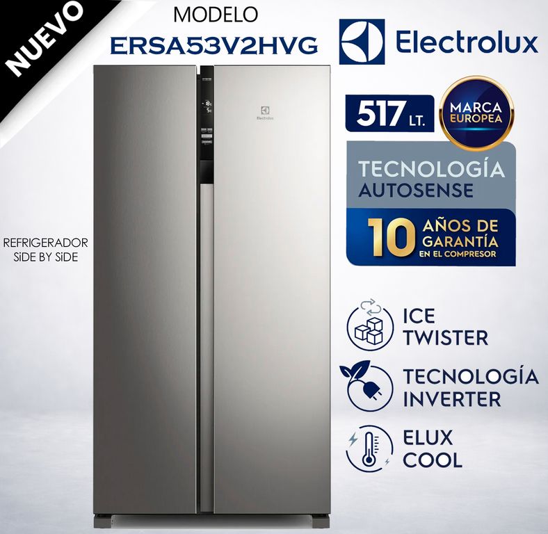 Refrigeradora Side by Side 517L Electrolux ERSA53V2HVG