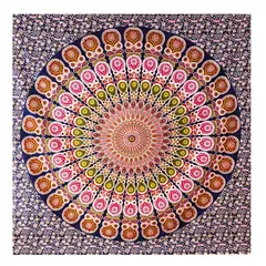 MAGE DISTRIBUTION - Mandala Manta Sábana para Pícnic o Playa Palmas Azúl de Algodón