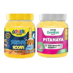 SOTTCOR LABS - PACK 2 GOMITAS BUENAS NOCHES NIÑOS 130UND + PITAHAYA ADULTOS 130UND
