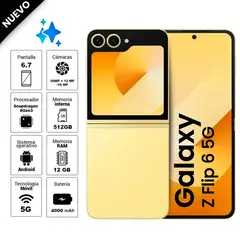 SAMSUNG - Celular Galaxy Z Flip 6 5G 512GB 12GB RAM Amarillo