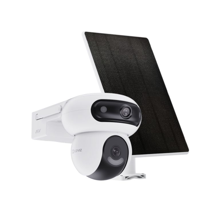 Cámara de Seguridad HB90 Dual 2K⁺ 4MP + Panel Solar 8W Lente 360°