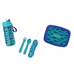 BENTGO - Set Lonchera Cubierto y Tomatodo - Tiburon