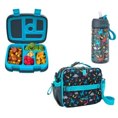 BENTGO - Set Lonchera Porta Lonchera y Tomatodo - Dinosaurio