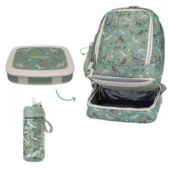 BENTGO - Set Mochila 2 en 1 Lonchera y Tomatodo - Dino Fosil