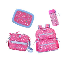 BENTGO - Set Mochila Escolar Lonchera Porta Lonchera y Tomatodo - Mariposas