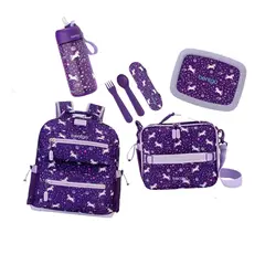 BENTGO - Set Mochila Lonchera PortaLonchera Cubierto y Tomatodo Unicorn