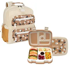 BENTGO - Set Lonchera y Mochila Escolar Kids Whimsy & Wonder - Dots