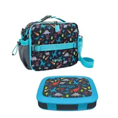 BENTGO - Set Lonchera y Porta Lonchera Kids - Dinosaurios
