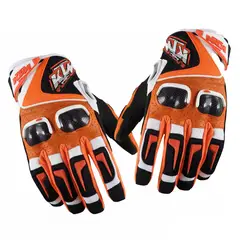 GENERICO - GUANTES PARA MOTO DE CUERO CON PROTECCIONES KTM