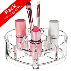 MINARI - Pack x4 Organizador de Maquillaje Acrílico De Corazón 101A