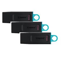 KINGSTON - PACK 3 Memoria USB 64 GB DataTraveler Exodia
