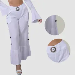 FORBER - Pantalón Blanco Largo Mujer