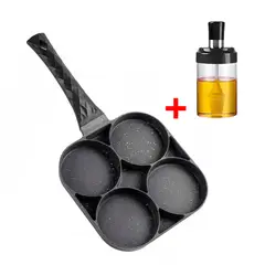 INSPIRA - Kit Sartén Antiadherente 4 Divisiones más Aceitero con Brocha de Silicona