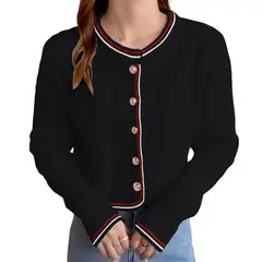 GENERICO - Chompa mujer hilo botones 359G-25 color negro