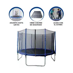 RYBIU IMPORT - Cama Trampolín Modelo 8FT RYBIU Divertida - Azul