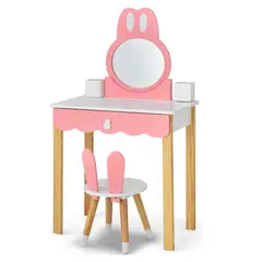 GENERICO - Tocador Infantil Valente Madera Pintado al Duco con Asiento Vaquita Home