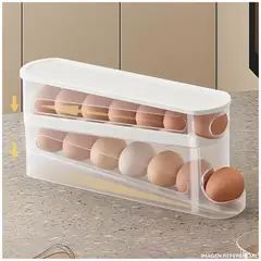 INSPIRA MARKET - Organizador de Huevos en Cascada de 2 Niveles