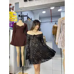 ALLEZ COLLECTION - VESTIDO ENCAJE MANGA LARGA