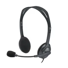 LOGITECH - Auriculares H111 Estéreo con Micrófono y Conector 3.5 mm Gris