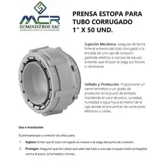 GENERICO - PRENSA ESTOPA PARA TUBO CORRUGADO 1" pulgada X 50 UND.