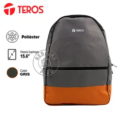 TEROS - Mochila TE-ACS9020GR para Laptop 156 GrisMarrón Poliéster