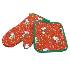SNOOPY - Guante y Toma Olla de Cocina Adulto Rojo