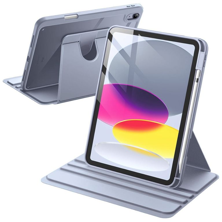 Funda Transparente Giratorio 360° para iPad A16 11th 10th GEN LAVANDA