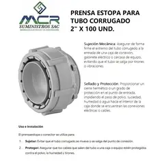 GENERICO - PRENSA ESTOPA PARA TUBO CORRUGADO 2" pulgada X 100 UND.