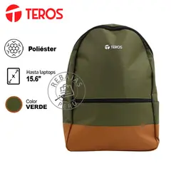 TEROS - Mochila NOVA Verde MilitarMarrón TE-ACS9021MG para Laptop 156