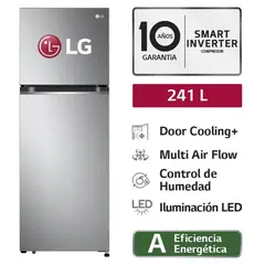 LG - Refrigeradora Top freezer GT24BPP 241 L con Door Cooling Plateada