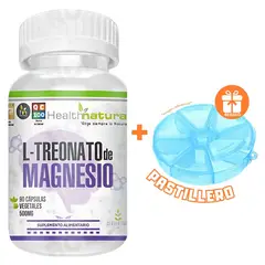 HEALTHNATURAL - L-TREONATO DE MAGNESIO 500MG + REGALO PASTILLERO