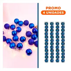 GENERICO - Pack4 Esferas Elegantes Festivas de Color Azul
