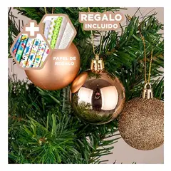 RYBIU IMPORT - Bola Festiva de 12 Unidades en Champagne Y+Papel de Regalo