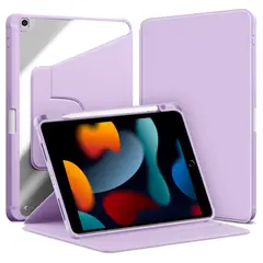 GENERICO - Funda Transparente Giratorio 360° para iPad 7 / 8 / 9 Gen.10 2" Lila