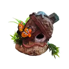 GENERICO - Adorno decorativo de resina casa nemo para pecera y acuario