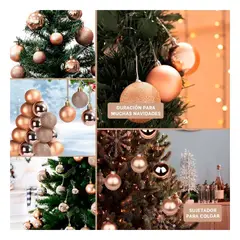 GENERICO - Bola Linda Brillante y Navideña de 3 Diseños en Champagne