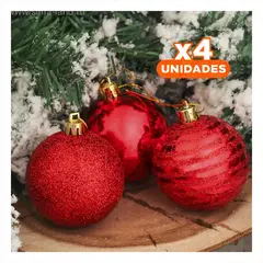 GENERICO - Pack4 Pelotitas de Aspecto Radiante Rojo Y+Regalo Stickers