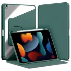 GENERICO - Funda Transparente Giratorio 360° para iPad 7 / 8 / 9 Gen.10 2" Verde