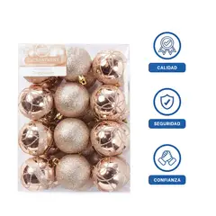GENERICO - Bolas Brillantes con Diseño Elegante para Hogar en Champagne